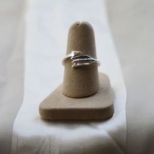 Dainty Silvertone Arrow Ring